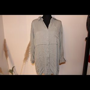 Olive button down dress